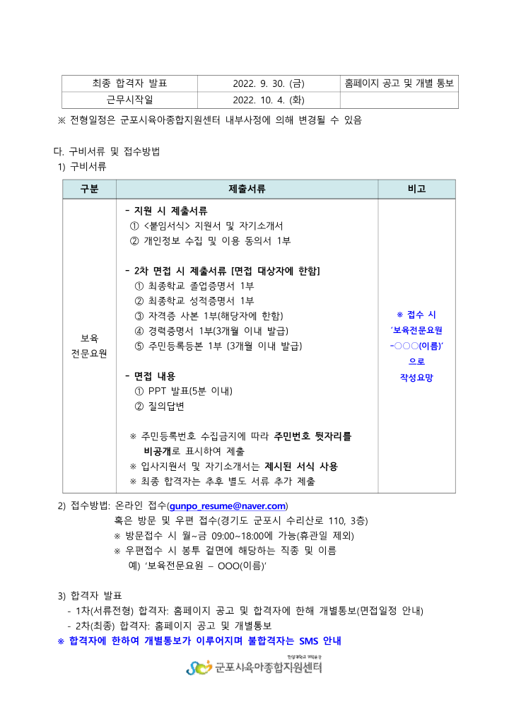 [크기변환]192_1. 붙임1 군포시육아종합지원센터 보육전문요원 계약직 채용 공고_2.png